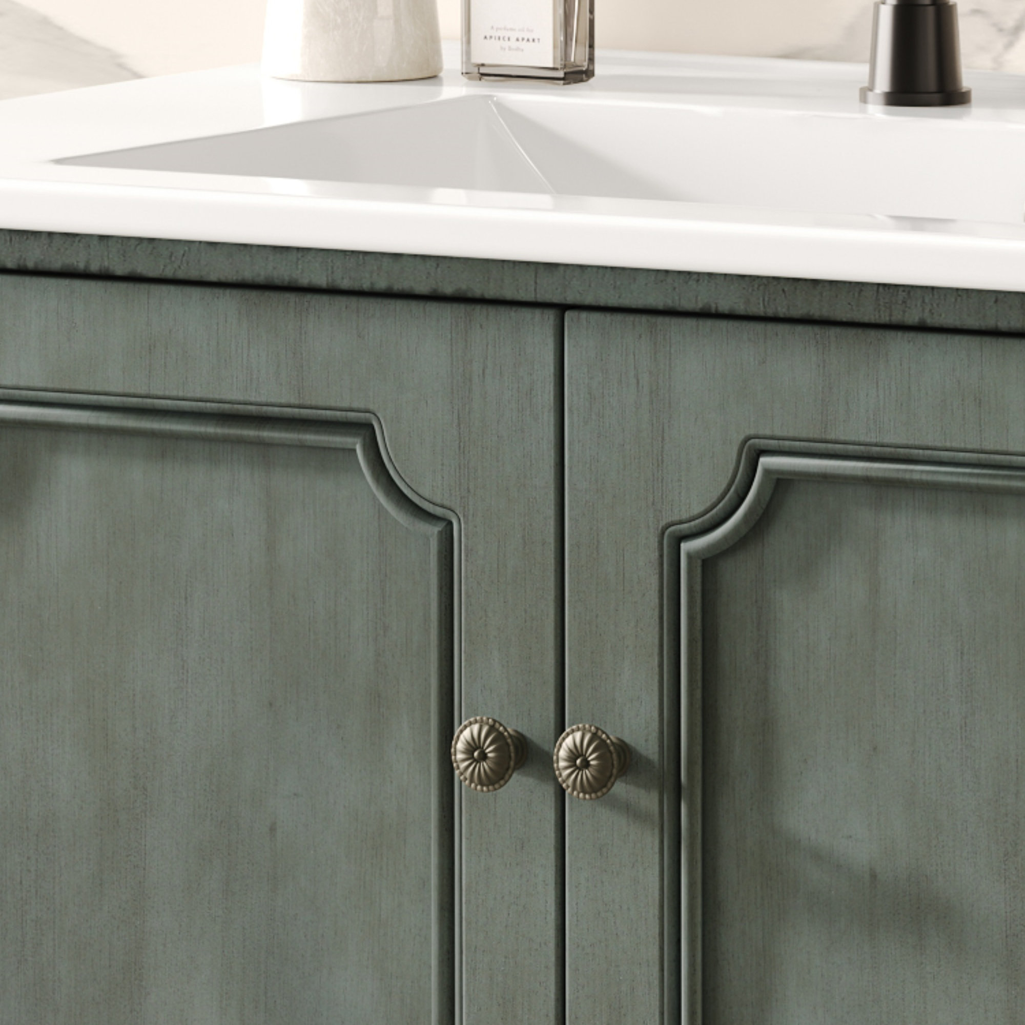 Ophelia & Co. 30" Vintage Bathroom Vanity with Ceramic Sink & Antique ...